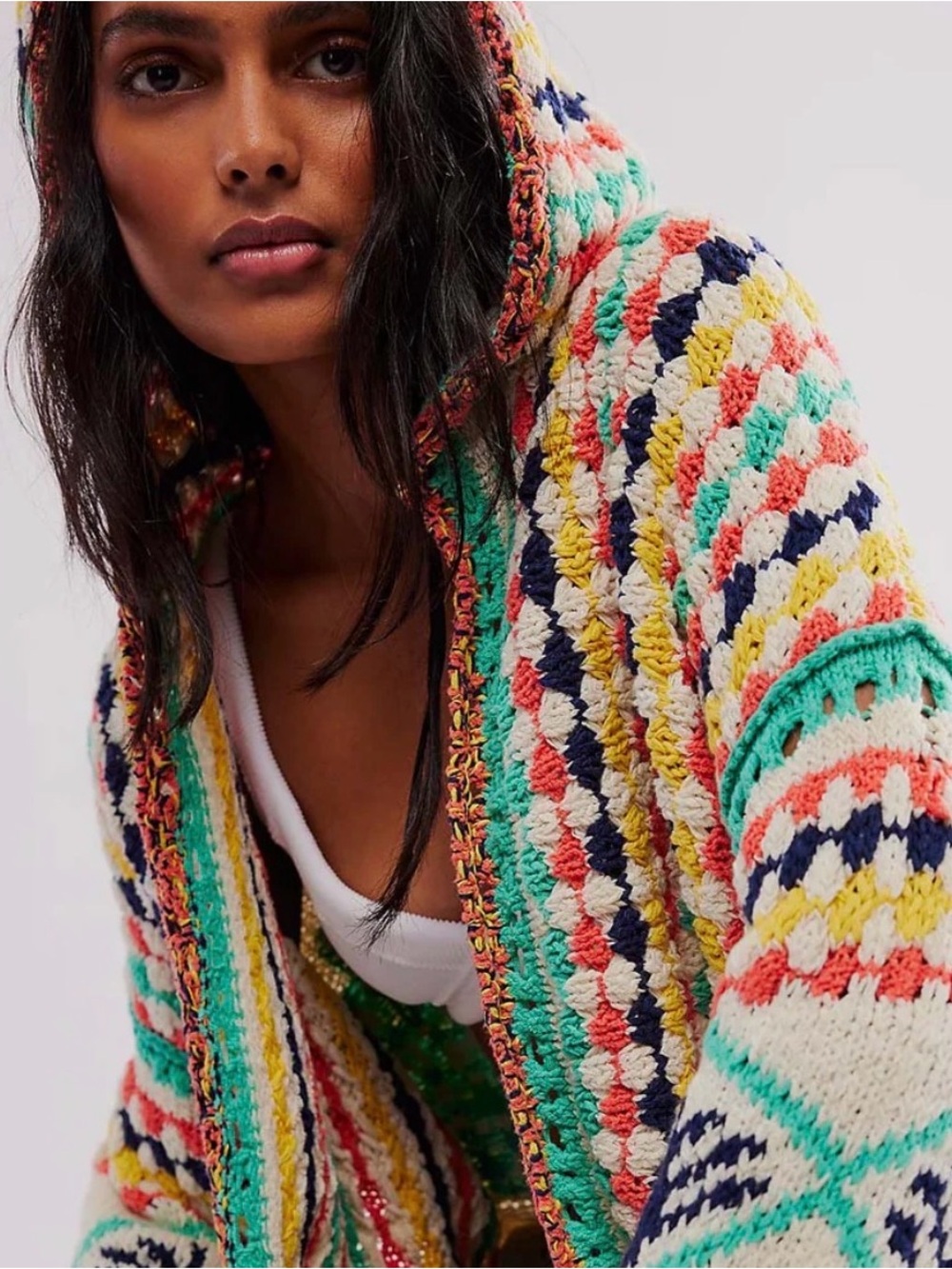 Free people baby Baja hooded cardigan